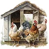 Diamond Painting-5D Full Round Drill Farm Rooster