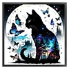 Black Cat Butterfly-11CT Stamped Cross Stitch 40*40cm