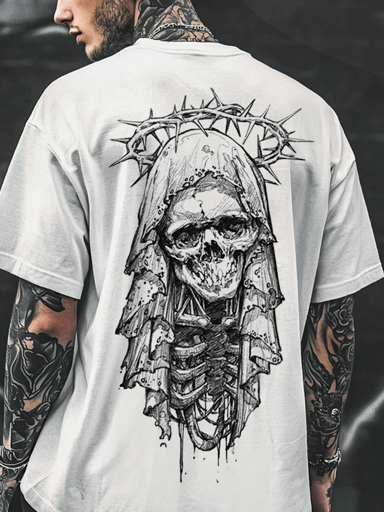 Satanic Skull Devil Dark Crown Demon Digital 3D Printed Unisex Casual T-shirt / Rvogue / Rvogue