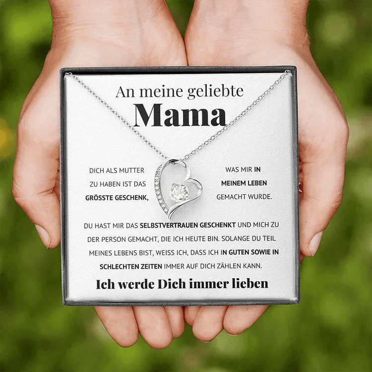 Kettenmachen 925 Sterling Silber Herz Halskette - An Meine geliebte Mama-Geschenk mit Nachrichtenkarte 