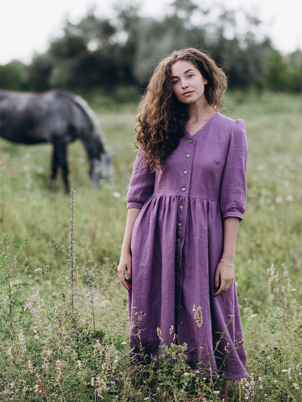 Women's Light And Natural Casual Dress-Mayoulove