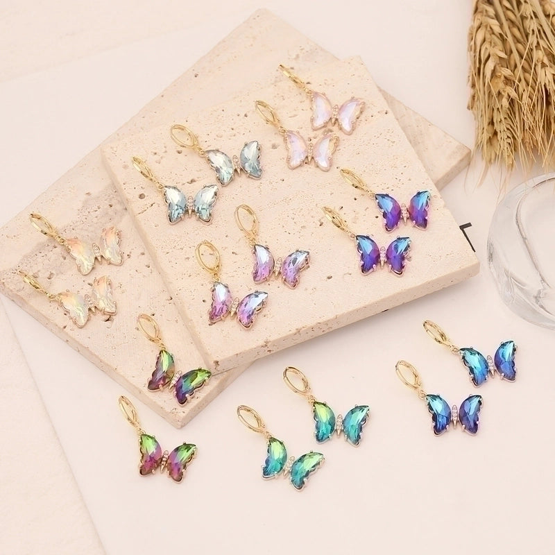 Fashion Butterfly Plating Copper No Inlaid Earrings