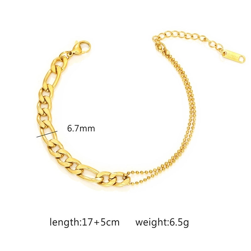 Basic Minimalist Geometric 304 Stainless Steel Bracelets In Bulk