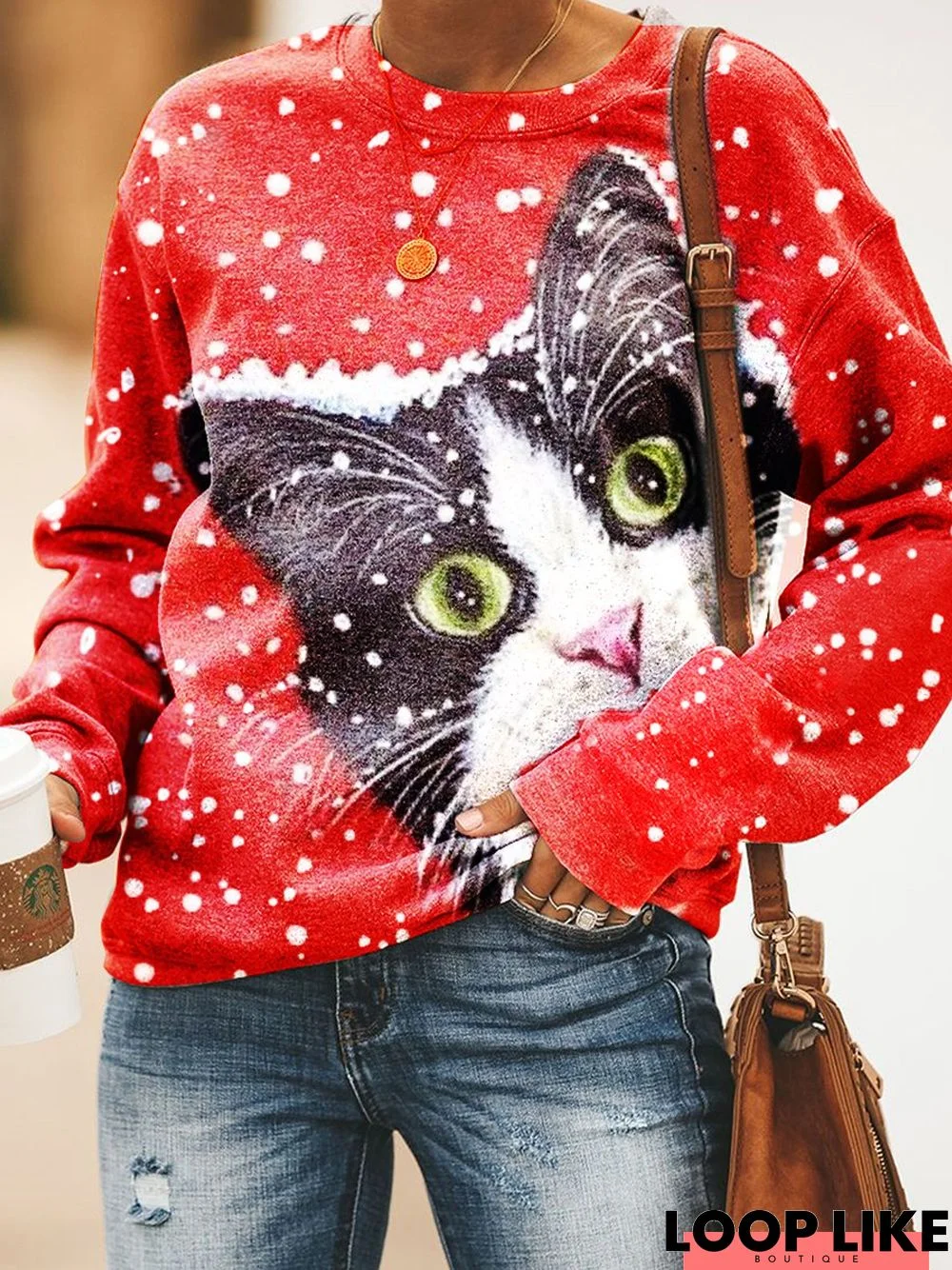 Christmas cat Sweatshirt