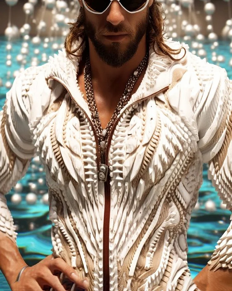 Men's Casual Textured Long Sleeve Zipper Top