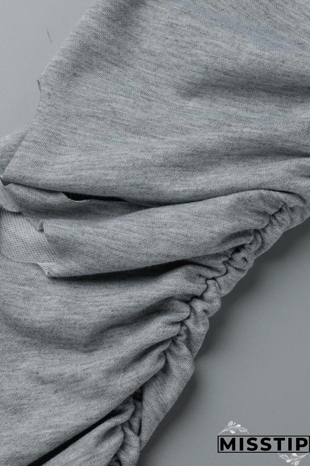 Grey Casual Street Solid Hollowed Out Patchwork High Waist Speaker Solid Color Bottoms