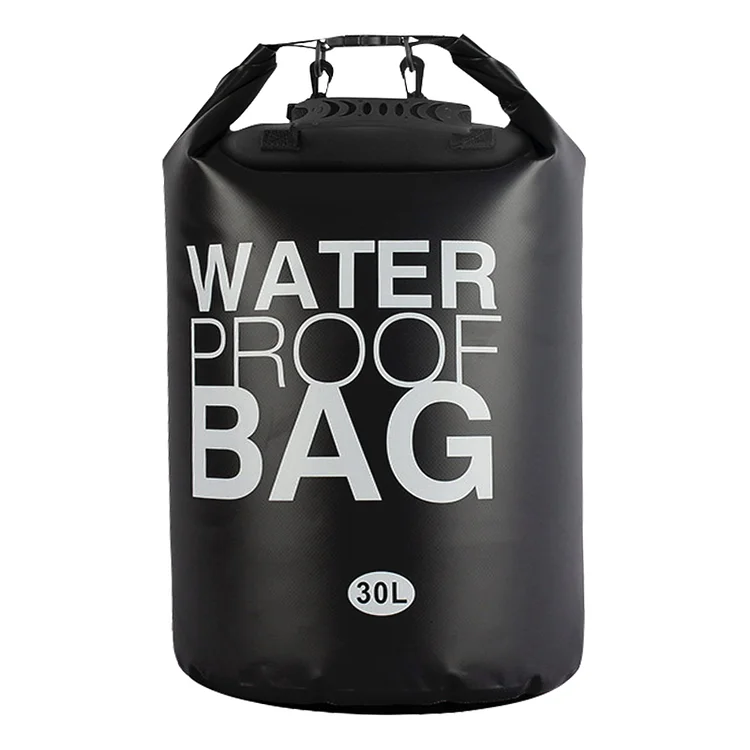 30L Drifting Rafting Bag Large Capacity PVC Swimming Waterproof Bag (Black)