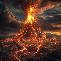 Erupting Volcano - Diamond Painting