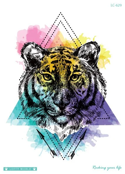 Sdrawing Transfer fake tattoo Waterproof Temporary Tattoo sticker men women Tiger wolf tattoo flash tatto arm tatoo makeup sticker