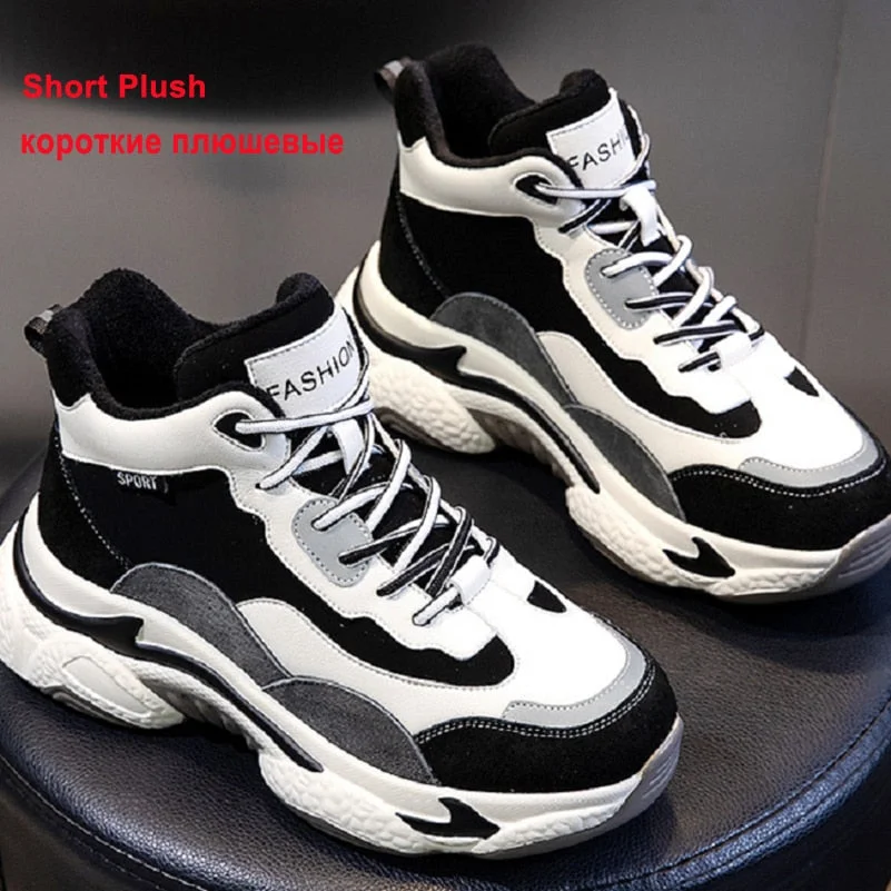 Meotina Flats Sneakers Women Shoes Genuine Leather Flat Platform Shoes Mixed Colors Round Toe Causal Shoes Female  Autumn Winter