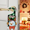 DIY Christmas Snowman Wooden Diamond Painting Door Handle Hanging Sign Pendant