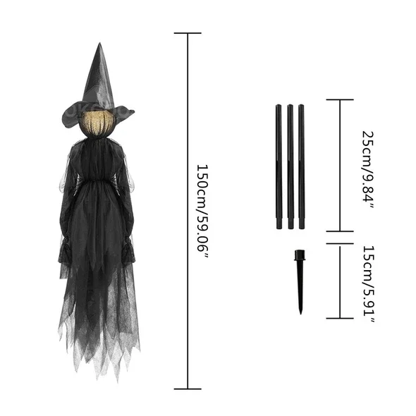 Lighted Halloween Witch Decoration