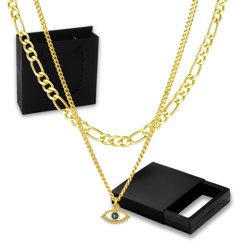 Copper 18K Gold Plated Inlay Geometric Zircon Necklace