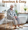 SOUNDFUSE Shower Chair for Inside  Shower with Arms and Back,  400 lbs Height Adjustable Shower Chair for Elderly and Disabled with Enhanced Non-Slip Feet, Heavy Duty Shower Seat.