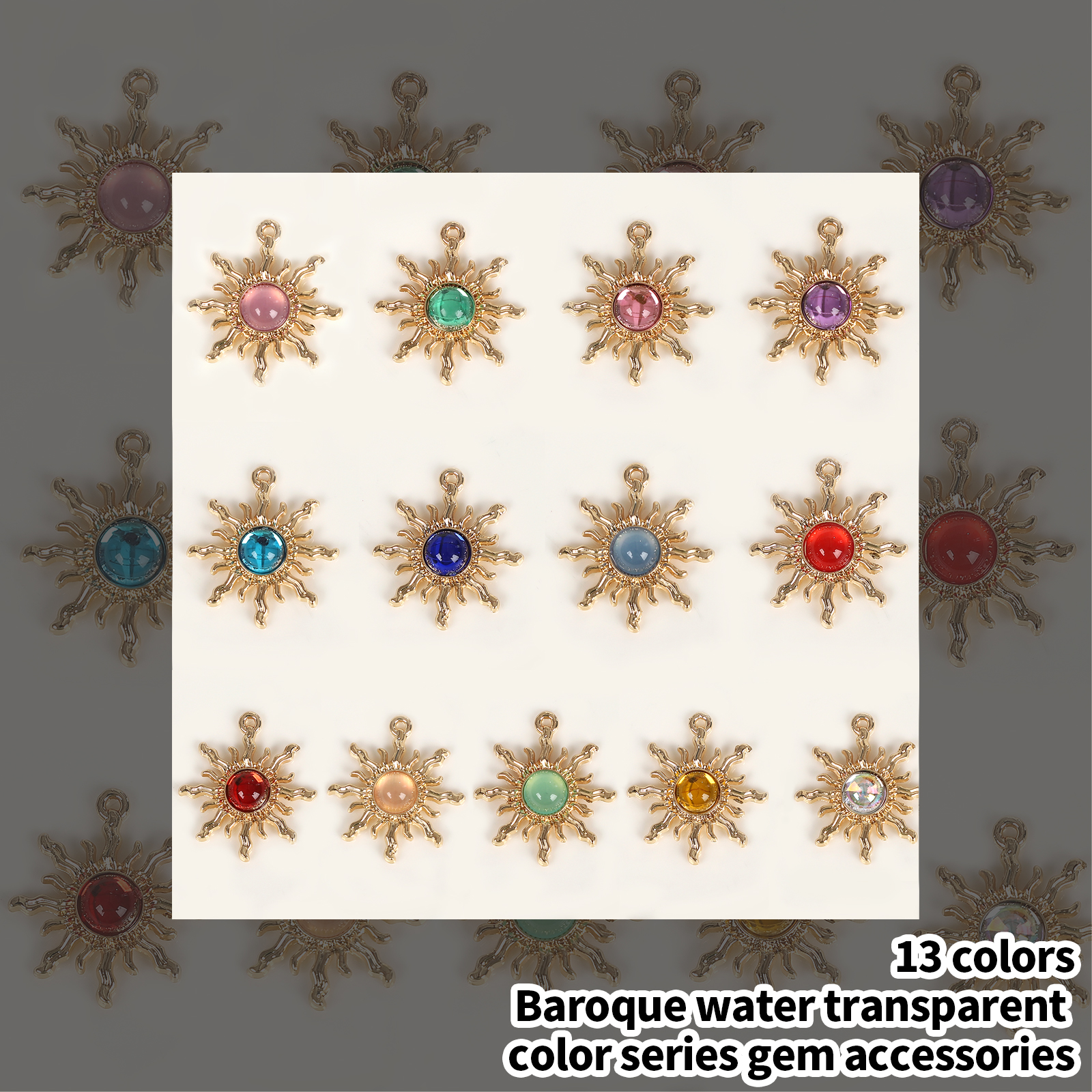 Gem Accessories - 13pcs/16pcs Vintage Baroque Water Transparent Color Series 