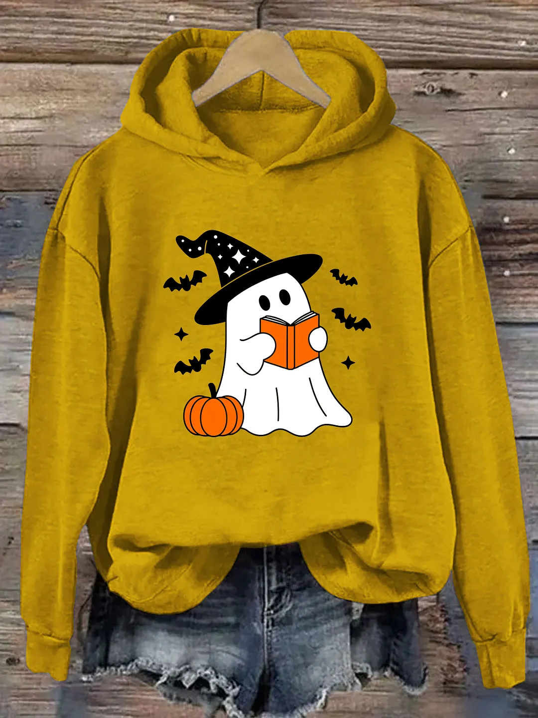 Halloween Book Lover Ghost Pumpkin Hoodie