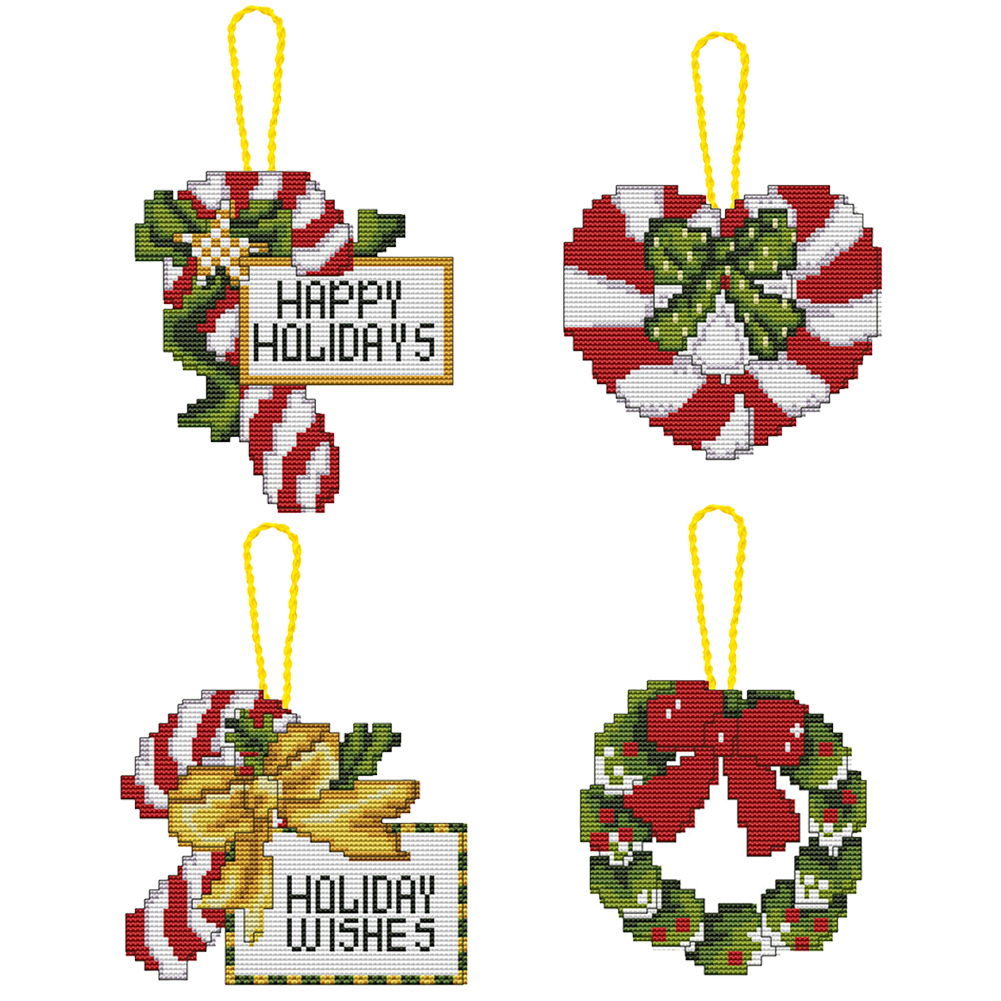 Christmas Garland Cross Stitch Pendant 11CT Printed DIY Embroidery Non-woven Kit