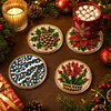 [Upgrade]4Pcs Acrylic Special Shape Xmas DIY Waterproof Diamond Painting Coaster Kit