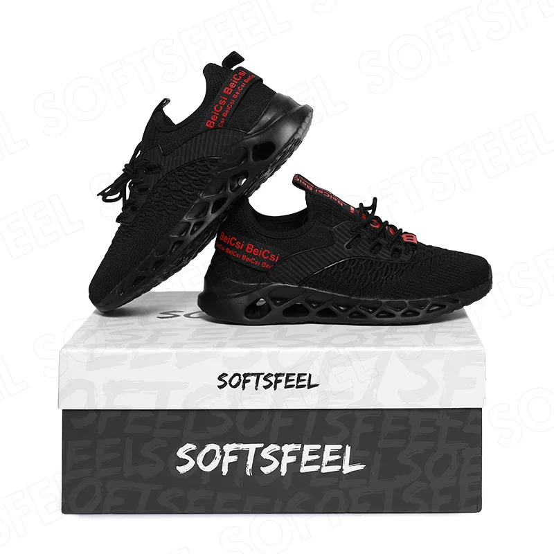 Softsfeel Women's Pain Free Perfect Walking Shoes - Black Red