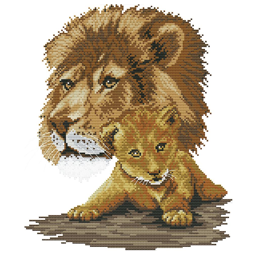 

Lion - 14CT Stamped Cross Stitch - 32x36cm, 501 Original