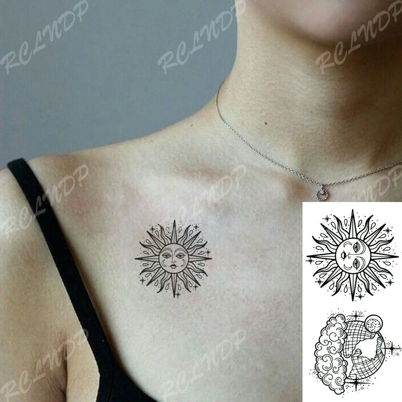 Waterproof Temporary Tattoo Sticker Compass Arrow Roman Clock Anchor Small Body Art Flash Tattoo Fake Tattoo for Women Men
