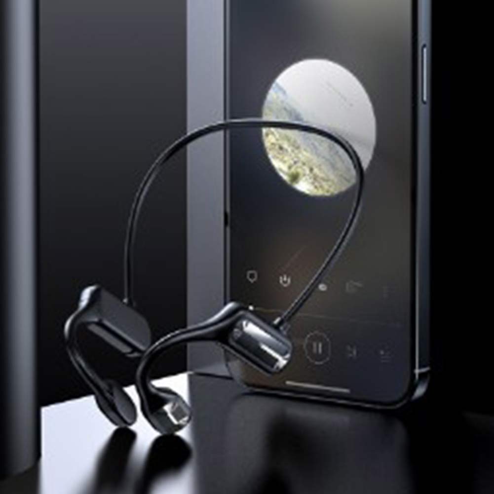 

Wireless Bone Conduction Bluetooth Headset Sport Stereo Hanging Ear Earbud, Bean red, 501 Original