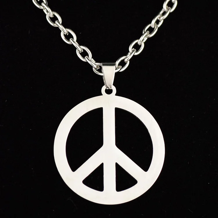 Peace Anti-War Necklace Stainless Steel Titanium Steel Pendant Necklace socialshop