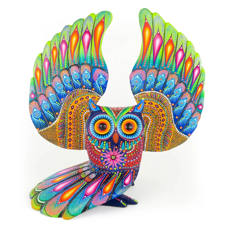 Beautiful Large Owl - Oaxacan Alebrije Wood Carving