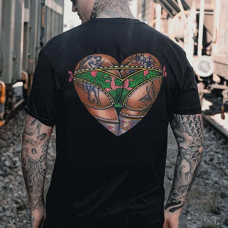 Sexy Tattooed Ass Printed Men's T-shirt