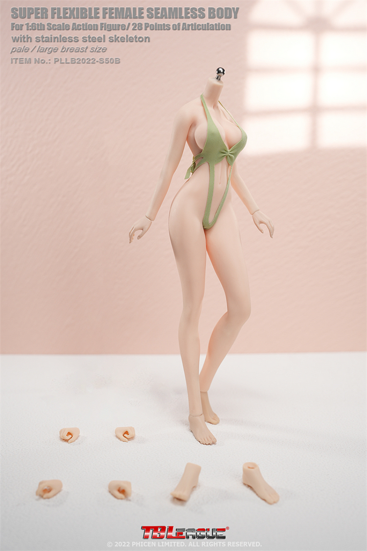 1/6 Slim Anime Seamless Female Body (Tan Large Breast / Removable Feet)