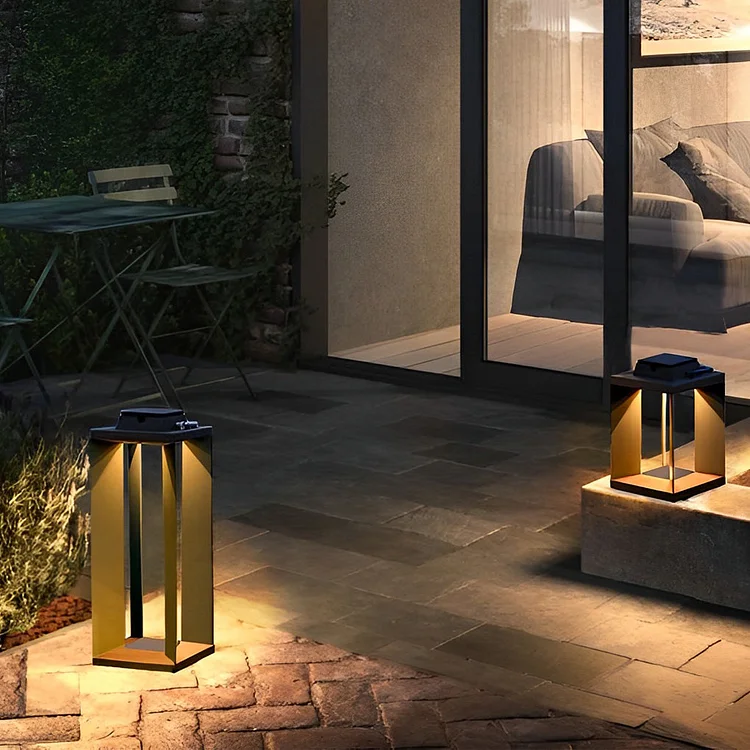 Portable Creative LED Waterproof Black Modern Solar Lawn Lamp Outdoor Lights - Appledas