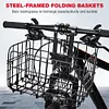Bike Front Rear Basket Fold-Up Bicycle Cargo Rack Metal Wire Ebike Travel Basket