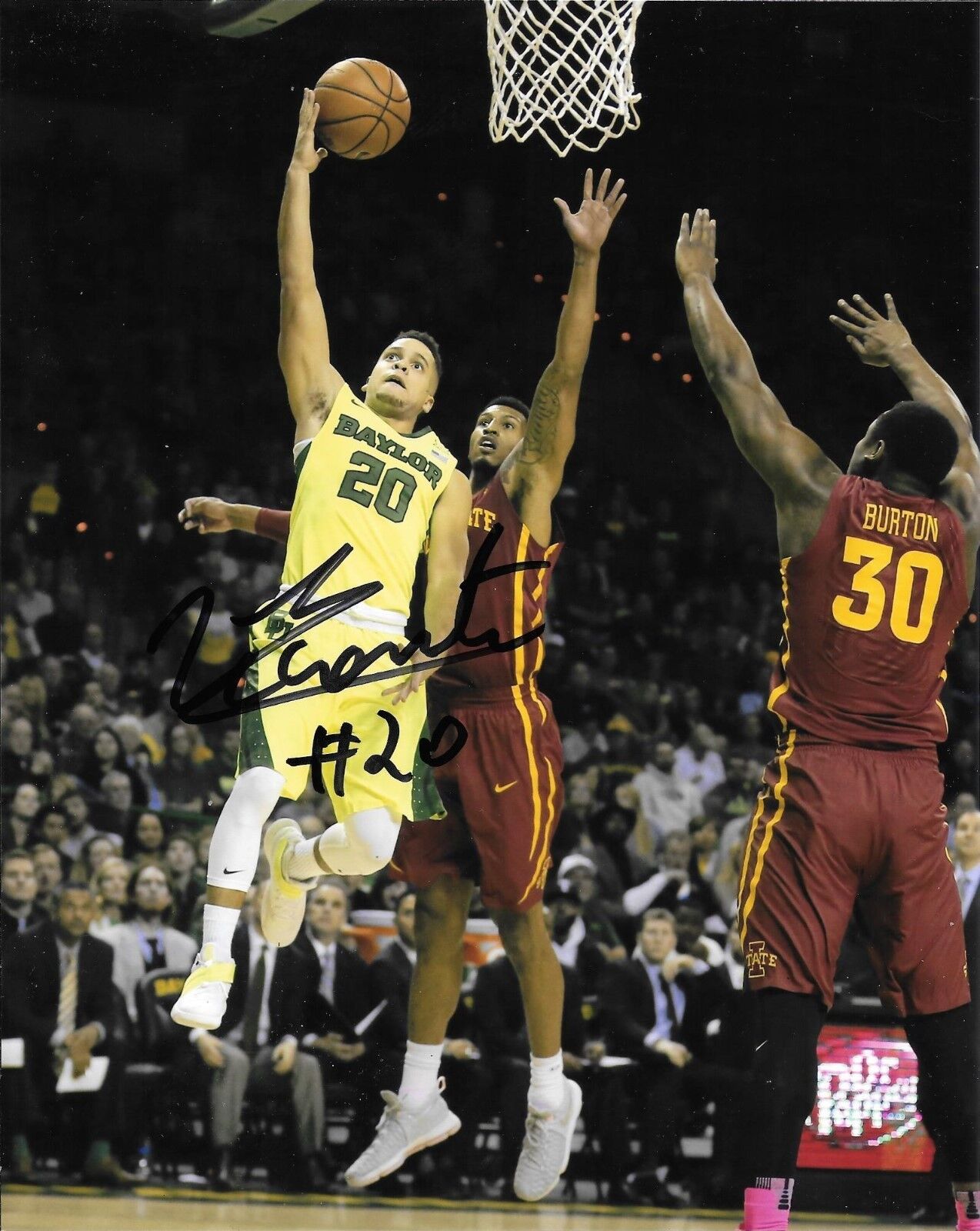 MANU LECOMTE HAND SIGNED BAYLOR BEARS 8X10 Photo Poster painting W/COA BU