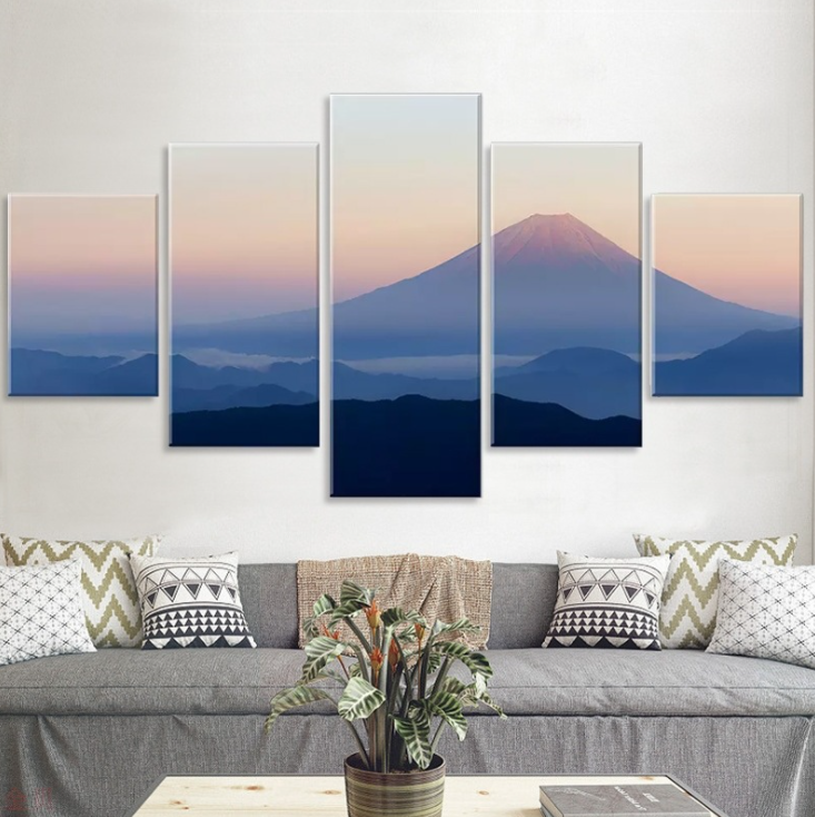 4 Pcs/Set of Large-Scale Abstract Lake Scene Canvas Prints