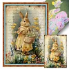 Retro Bunny - 11CT Stamped Cross Stitch - 40*60cm
