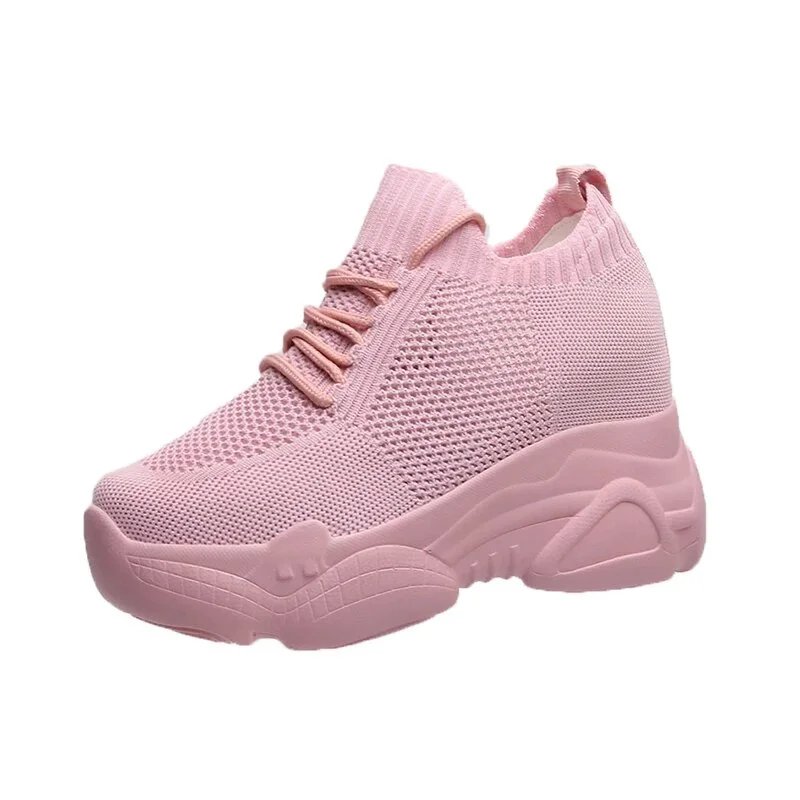 Zhungei Hidden Heels Platform Sneakers Women Breathable Air Mesh Wedge Sock Shoes Woman 2024 Spring Casual Shoes Zapatos De Mujer