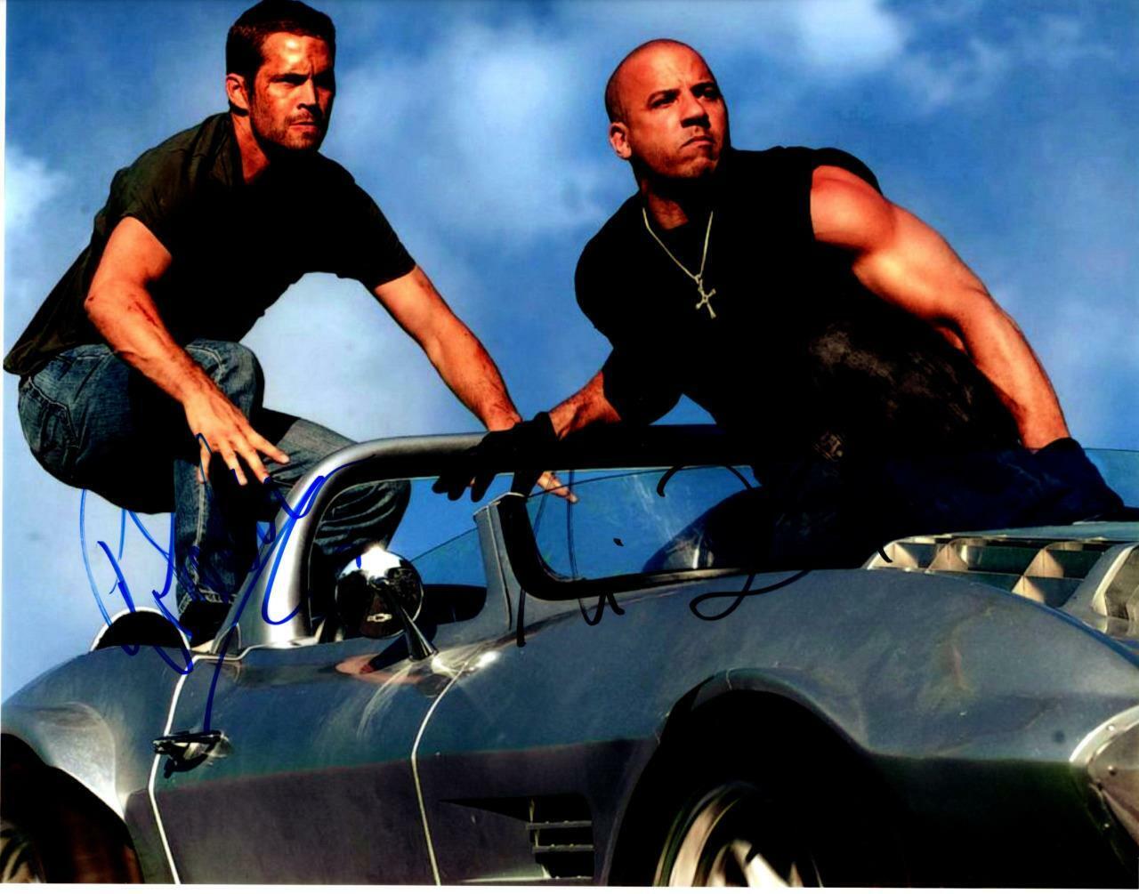 Vin Diesel Paul Walker signed 11x14 Photo Poster painting Pic autographed Picture with COA