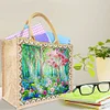 Diamond Painting Flower Garden Linen Tote Bag Replaceable Canvas for Women