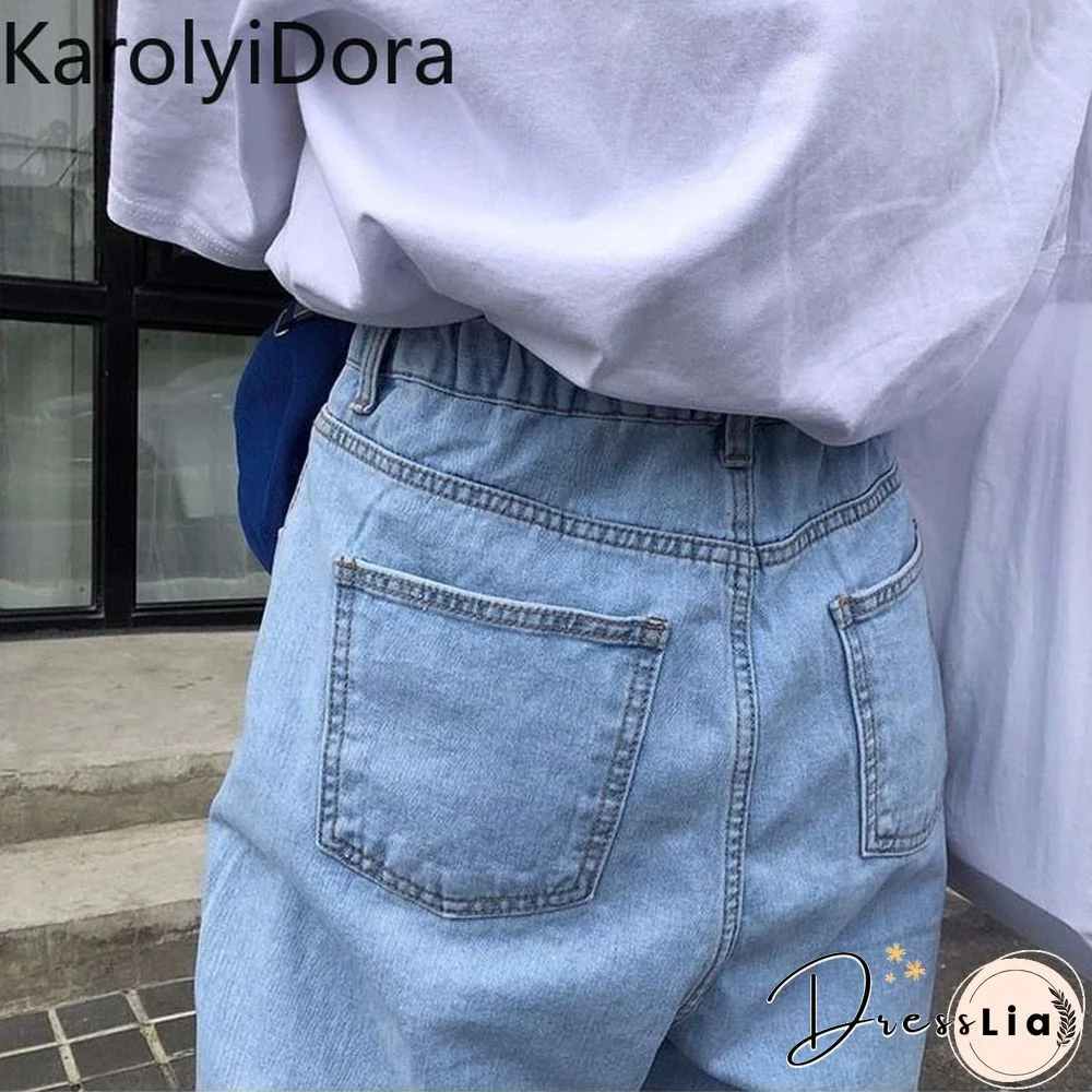 Jeans Women Solid Vintage High Waist Wide Leg Denim Trousers Simple Students All-match Loose Fashion Harajuku Womens Chic Casual