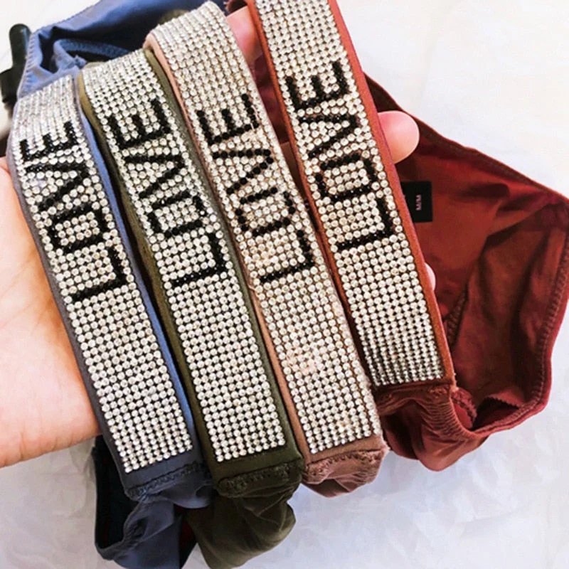 Women's Underpants Sexy Panties Shiny Letter Waist Elastic Fashion  Soft Panties Thong G-String Female Woman Briefs Lingerie Hot