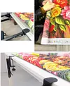 Foldable Steel Cross Stitch Table Clamp Extension Steel Stand Set of 2, Space Saving Embroidery Canvas Holder Frame, Wrist Relief Craft Accessory for Cross Stitch, Needlework, Sewing Projects