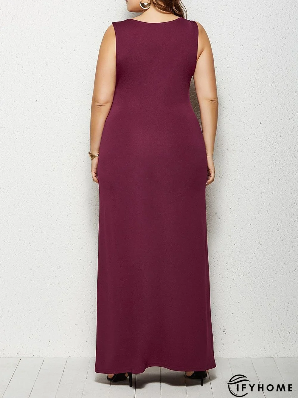 U-Neck Sheath Sleeveless Knitting Dress | IFYHOME