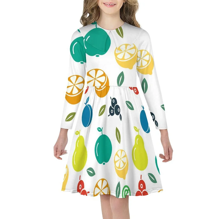 Children's Long Sleeved Dress Easter Eggs Background