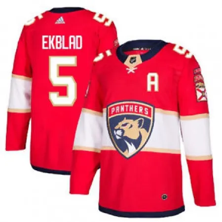 Men's  Florida Panthers #5 Aaron Ekblad Red Stitched NHL Jersey