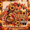 DIY Special Shape Diamond Painting Pearl Art With Inner Frame Kit 30x30cm(Turkey Truck)