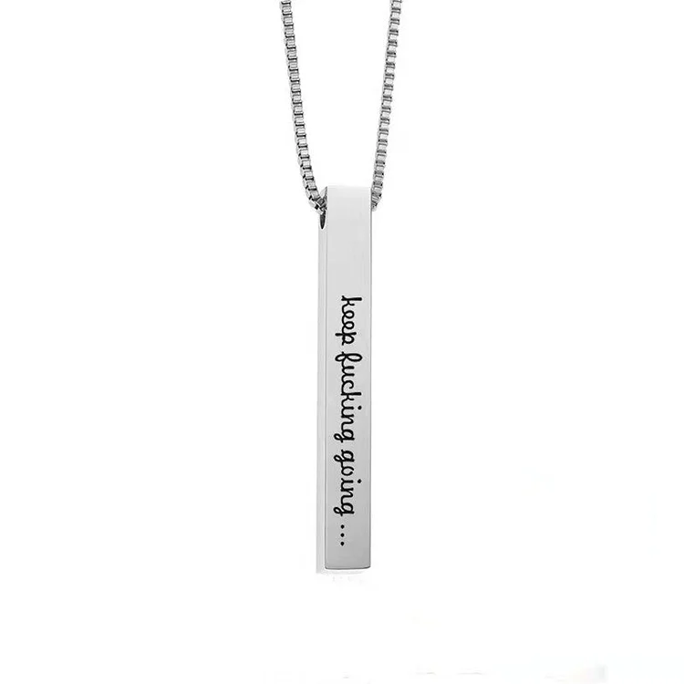 Keep F Going Cuboid Necklace