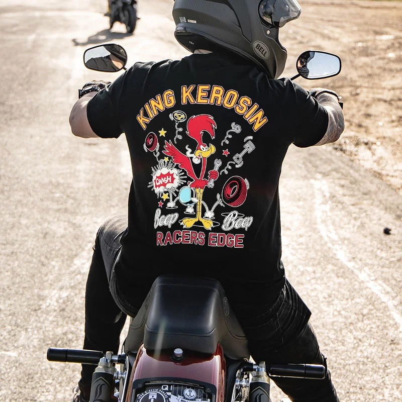 KING KEROSIN RACERS EDGE Hot Rod Bird Print Men's T-shirt