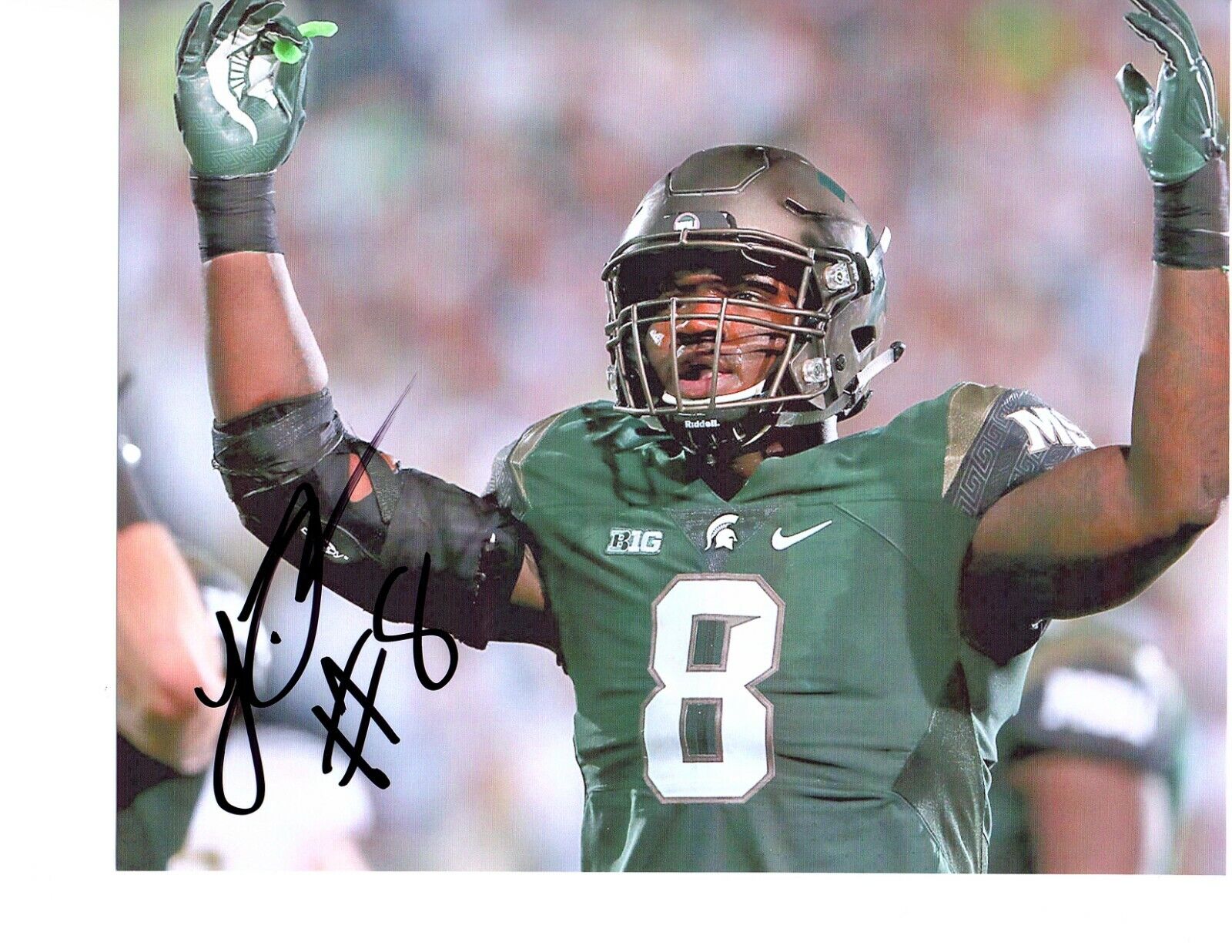 Lawrence Thomas signed 8x10 football Photo Poster painting MSU Spartans Michigan State f