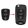 3 Buttons Rubber Pad for Flip Remote Car Key Shell (w/ Letter)