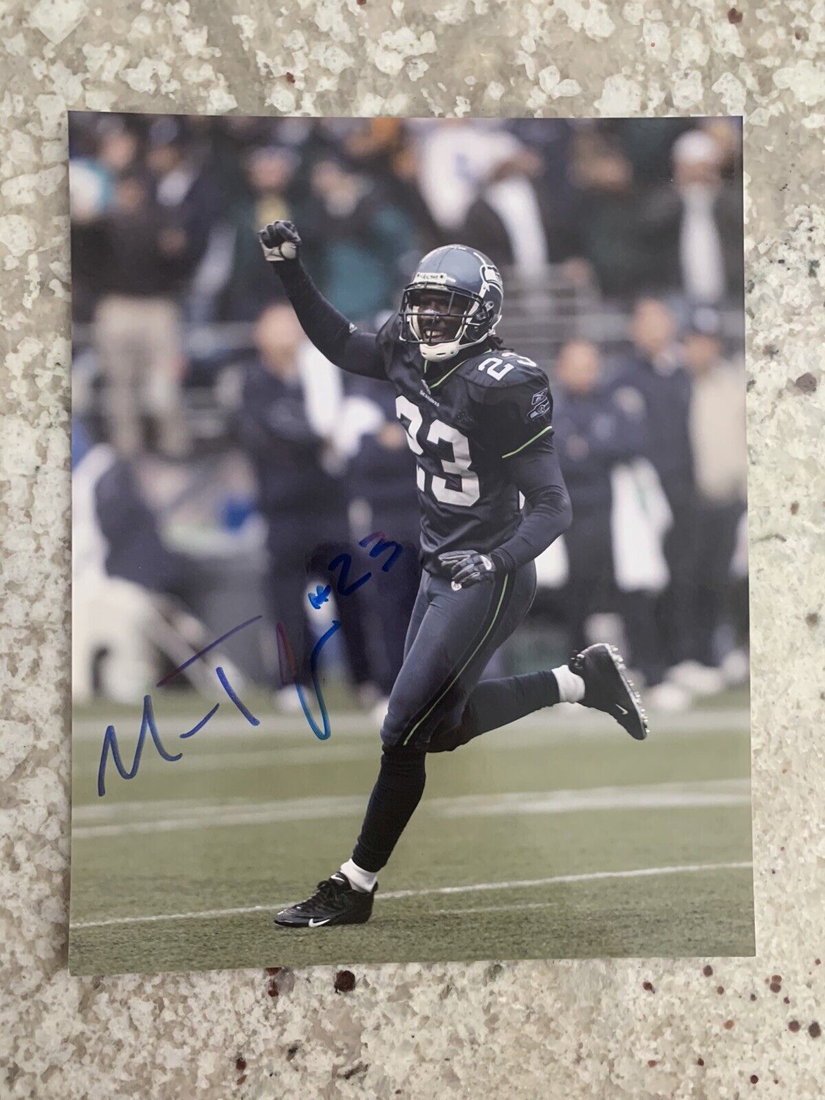 Marcus Trufant Seattle Seahawks signed 8x10 Photo Poster painting